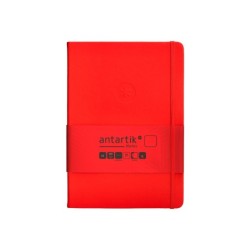 Cuaderno con gomilla antartik notes tapa dura a5 hojas lisas rojo 100 hojas 80 gr fsc