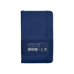 Cuaderno con gomilla antartik notes tapa dura a6 hojas cuadricula azul marino 100 hojas 80 gr fsc
