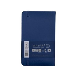 Cuaderno con gomilla antartik notes tapa dura a6 hojas cuadricula azul marino 100 hojas 80 gr fsc
