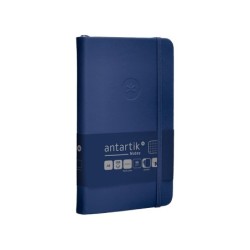 Cuaderno con gomilla antartik notes tapa dura a6 hojas cuadricula azul marino 100 hojas 80 gr fsc