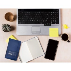 Cuaderno con gomilla antartik notes tapa dura a6 hojas cuadricula azul marino 100 hojas 80 gr fsc