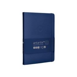 Cuaderno con gomilla antartik notes tapa dura a5 hojas cuadricula azul marino 100 hojas 80 gr fsc