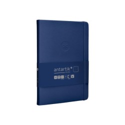 Cuaderno con gomilla antartik notes tapa dura a5 hojas puntos azul marino 100 hojas 80 gr fsc