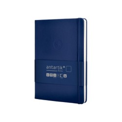 Cuaderno con gomilla antartik notes tapa dura a5 hojas lisas azul marino 100 hojas 80 gr fsc