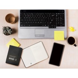 Cuaderno con gomilla antartik notes tapa dura a7 hojas lisas negro 80 hojas 80 gr fsc