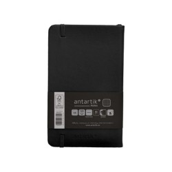 Cuaderno con gomilla antartik notes tapa dura a6 hojas cuadricula negro 100 hojas 80 gr fsc