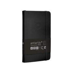 Cuaderno con gomilla antartik notes tapa dura a6 hojas cuadricula negro 100 hojas 80 gr fsc