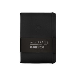 Cuaderno con gomilla antartik notes tapa dura a5 hojas cuadricula negro 100 hojas 80 gr fsc
