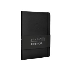 Cuaderno con gomilla antartik notes tapa dura a5 hojas cuadricula negro 100 hojas 80 gr fsc