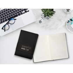 Cuaderno con gomilla antartik notes tapa dura a5 hojas cuadricula negro 100 hojas 80 gr fsc