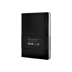 Cuaderno con gomilla antartik notes tapa dura a5 hojas lisas negro 100 hojas 80 gr fsc