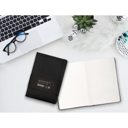 Cuaderno con gomilla antartik notes tapa dura a5 hojas lisas negro 100 hojas 80 gr fsc