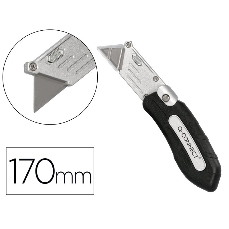 Cuter q-connect metalico ancho plegable con mango antideslizante cuchilla 19 mm xd-925 conclip blister 1 unidad