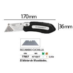 Cuter q-connect metalico ancho plegable con mango antideslizante cuchilla 19 mm xd-925 conclip blister 1 unidad