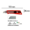 Cuter q-connect plastico ancho bloqueo de la hoja por rueda guia metalica para la cuchilla 18 mm xd-190 blister 1 unida
