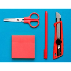 Cuter q-connect plastico ancho bloqueo de la hoja por rueda guia metalica para la cuchilla 18 mm xd-190 blister 1 unida