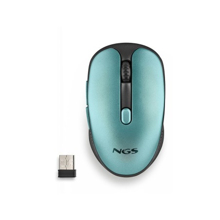 Raton ngs evo rust optico 800/1200/1600 dpi inalambrico 5 botones teclas silenciosas receptor usb 2,4 ghz verde