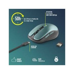 Raton ngs evo rust optico 800/1200/1600 dpi inalambrico 5 botones teclas silenciosas receptor usb 2,4 ghz verde