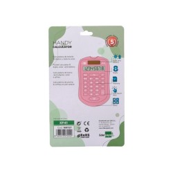 Calculadora liderpapel bolsillo xf41 8 digitos solar y pilas color rosa 94x59,5x10,5mm