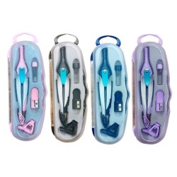 Compas liderpapel lock device con adaptador universal y tubo de minas expositor con 12 unidades colores surtidos