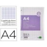 Recambio liderpapel a4 20050 hojas 90g/m2 cuadro 4 mm con margen 4 taladros