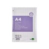 Recambio liderpapel a4 20050 hojas 90g/m2 cuadro 4 mm con margen 4 taladros