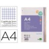 Recambio liderpapel a4 20050 hojas 90g/m2 cuadro 5 mm 4 taladros bandas de 5 colores