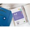 Recambio liderpapel a4 20050 hojas 90g/m2 cuadro 5 mm 4 taladros bandas de 5 colores