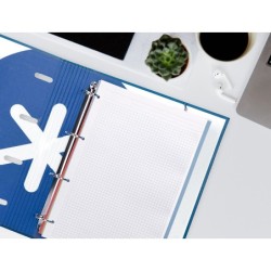 Recambio liderpapel a4 20050 hojas 90g/m2 cuadro 5 mm 4 taladros bandas de 5 colores