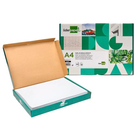 Papel dibujo liderpapel 210x297 mm 130 gr sin recuadro din a4 hoja