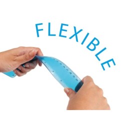 Juego escuadra 21 cm cartabon 21 cm regla 30 cm y semicirculo plastico flexible en petaca liderpapel colores