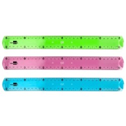 Regla liderpapel plastico flexible 30 cm colores surtidos
