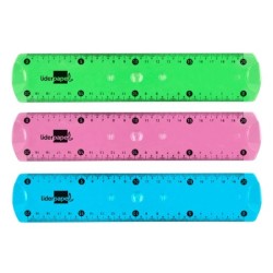 Regla liderpapel plastico flexible 20 cm colores surtidos