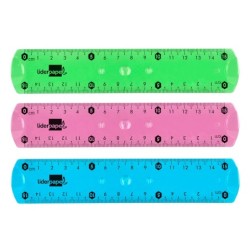 Regla liderpapel plastico flexible 15 cm colores surtidos