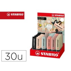 Rotulador stabilo boss pastel fluorescente 70 nature colors expositor de 30 unidades colores surtidos