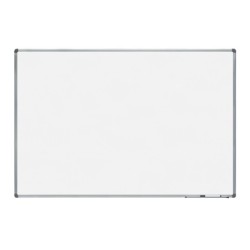 Pizarra blanca rocada lacada magnetica marco aluminio con cantoneras 100x150 cm