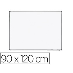 Pizarra blanca rocada lacada magnetica marco aluminio con cantoneras 90x120 cm