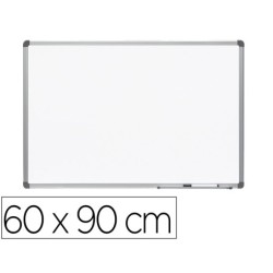Pizarra blanca rocada lacada magnetica marco aluminio con cantoneras 60x90 cm