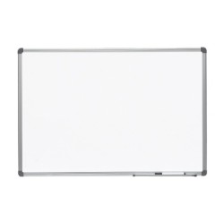 Pizarra blanca rocada lacada magnetica marco aluminio con cantoneras 60x90 cm