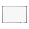 Pizarra blanca rocada lacada magnetica marco aluminio con cantoneras 60x90 cm
