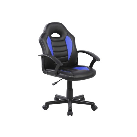 Silla rocada gaming con brazos fijos base nylon con ruedas similpiel negro/azul 435x430x880-995 mm