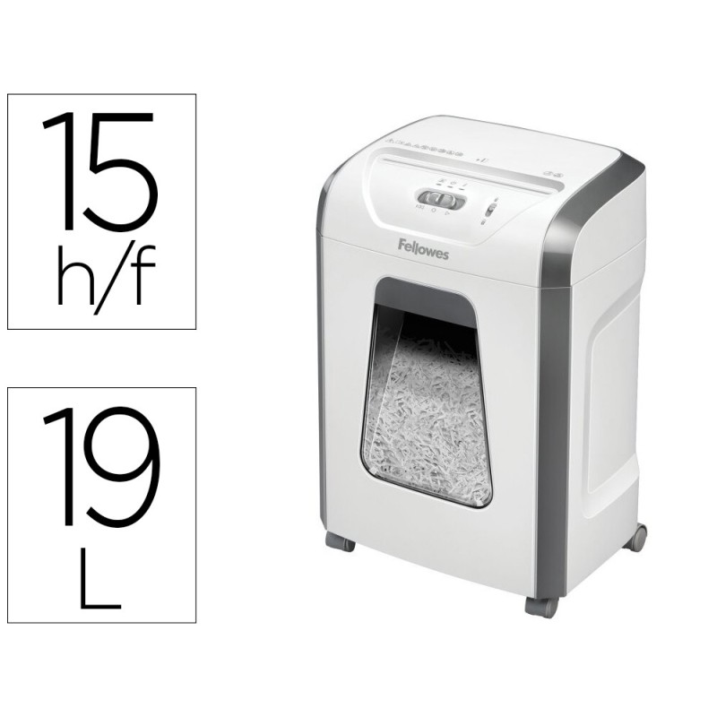 Destructora de documentos fellowes 15c capacidad 15h seguridad p4 grapas clips y tarjetas papelera 19 l Destructora de documentos fellowes 15c capacidad 15h seguridad p4 grapas clips y tarjetas papelera 19 l