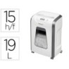 Destructora de documentos fellowes 15c capacidad 15h seguridad p4 grapas clips y tarjetas papelera 19 l
