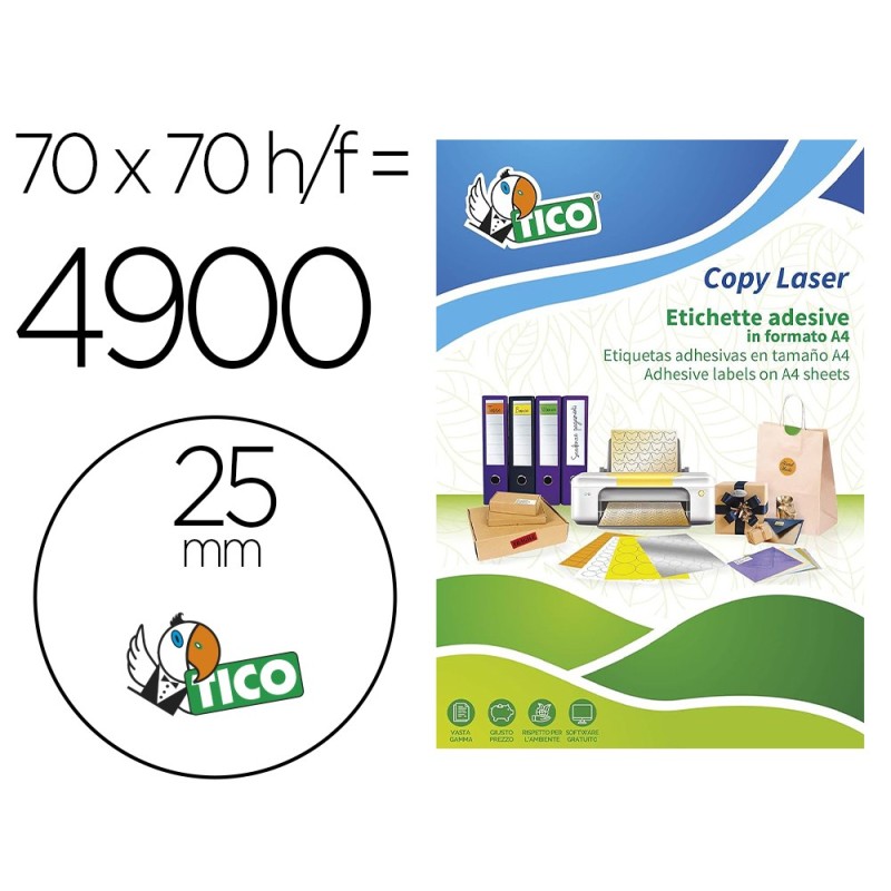 Etiqueta adhesiva tico naranja fluorescentes permanente fsc laser/inkjet/fotocopia redonda 25 mmcaja de 4900 unidades Etiqueta adhesiva tico naranja fluorescentes permanente fsc laser/inkjet/fotocopia redonda 25 mmcaja de 4900 unidades