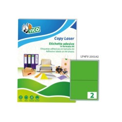 Etiqueta adhesiva tico verde f luorescentes permanente fsc laser/inkjet/fotocopia 200x142 mmcaja de 140 unidades