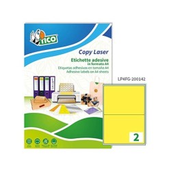 Etiqueta adhesiva tico amarill o fluorescentes permanente fsclaser/inkjet/fotocopia 200x142mm caja de 140 unidades