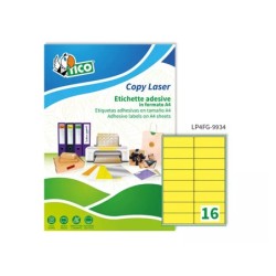 Etiqueta adhesiva tico amarill o fluorescentes permanente fsclaser/inkjet/fotocopia 99,1x34mm caja de 1120 unidades