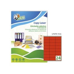 Etiqueta adhesiva tico rojo fl uorescenteses permanente fsc laser/inkjet/fotocopia 70x36 mmcaja de 1680 unidades
