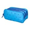 Estuche portatodo liderpapel 2 compartimentos diseño cruces azul
