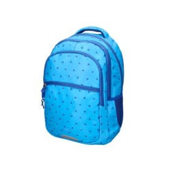 Cartera escolar liderpapel moc hila multibolsillo diseño azul 450x145x300 mm